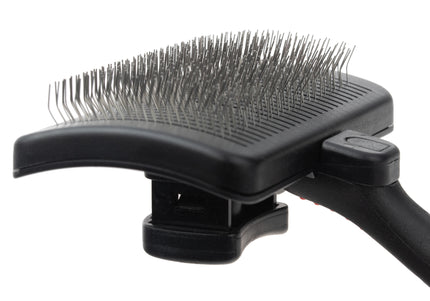 Ideal Dog Self-Cleaning Slicker Brush – Medium Size, Ergonomic Handle, Easy Hair Removal