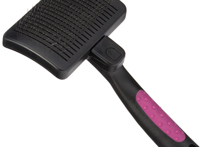 KW Smart Self-Cleaning Card Brush Small – Ergonomic Slicker with Easy Hair Release