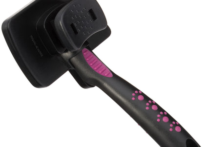 KW Smart Self-Cleaning Card Brush Small – Ergonomic Slicker with Easy Hair Release