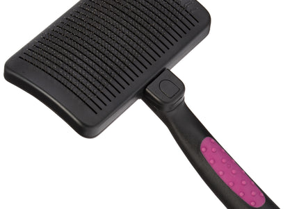 KW Smart Self-Cleaning Card Brush Medium – Ergonomic Slicker with Easy Hair Release