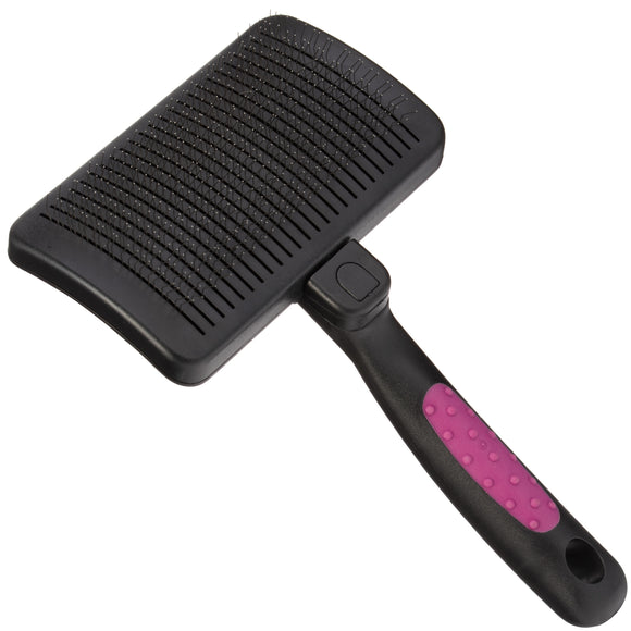 KW Smart Self-Cleaning Card Brush Medium – Ergonomic Slicker with Easy Hair Release