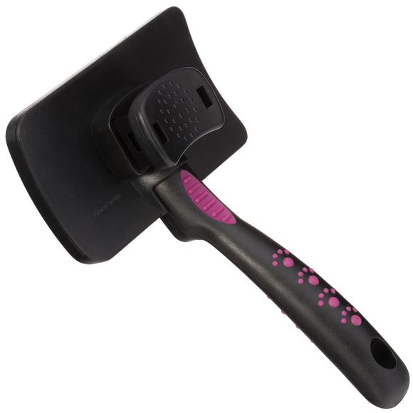 KW Smart Self-Cleaning Card Brush Medium – Ergonomic Slicker with Easy Hair Release