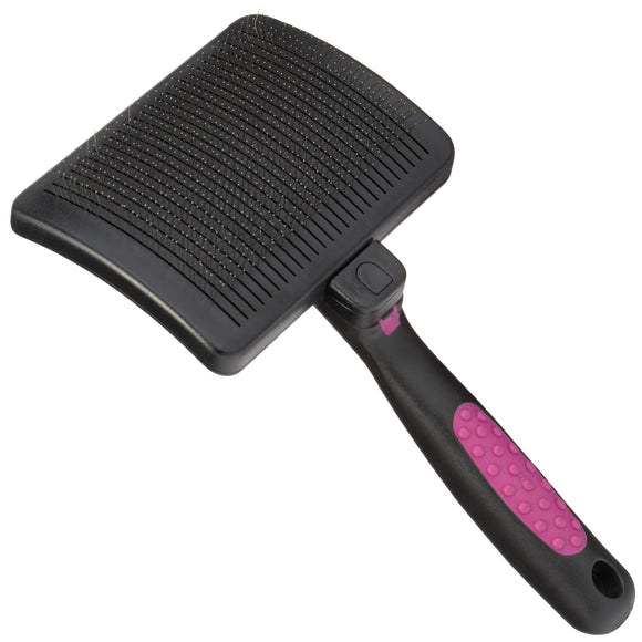 KW Smart Self-Cleaning Slicker Brush Large – Ergonomic Poodle Brush with Easy Hair Release