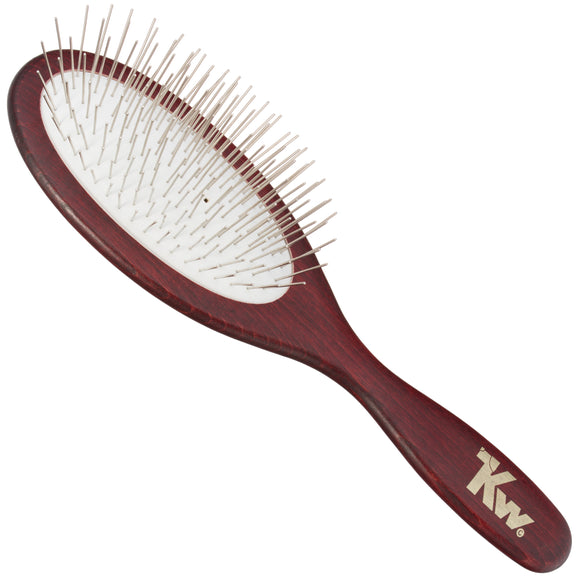 KW Pin Brush Soft Large – Gentle Metal Pin Grooming Brush, Soft Cushion, Large Size