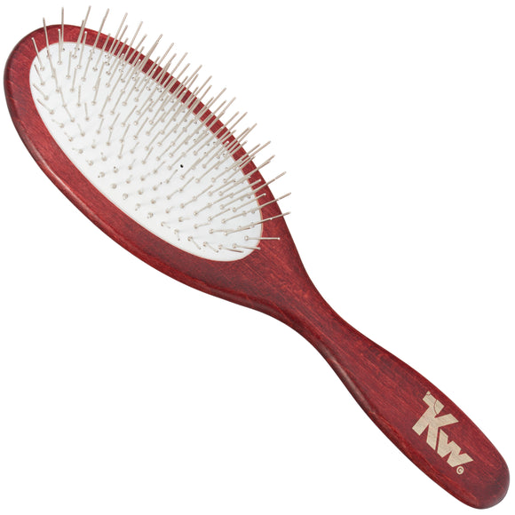 KW Extra Soft Pin Brush Large – Gentle Metal Pin Grooming Brush, Comfortable Grip