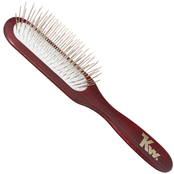 KW Soft Oblong Pin Brush – Gentle Long Metal Pins for Tangle-Free Grooming