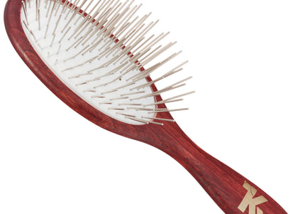 KW Pin Brush – Soft Medium Metal Pins, Gentle Detangling and Coat Care