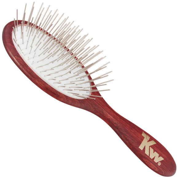 KW Pin Brush – Soft Medium Metal Pins, Gentle Detangling and Coat Care