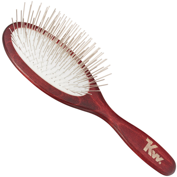 KW Pin Brush Soft X-Long – Large Grooming Brush with Extra-Long Gentle Metal Pins