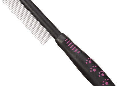 KW Smart Comb Medium – Stainless Steel Grooming Comb with Medium Tooth Spacing, Ergonomic Handle