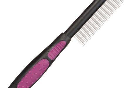 KW Smart Comb Medium – Stainless Steel Grooming Comb with Medium Tooth Spacing, Ergonomic Handle