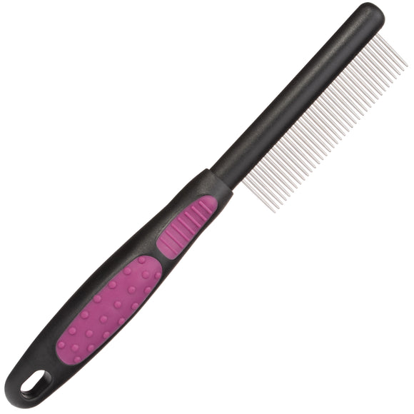 KW Smart Comb Medium – Stainless Steel Grooming Comb with Medium Tooth Spacing, Ergonomic Handle