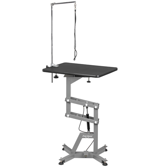 Shernbao Air Lifting Grooming Table 60x45cm – Pneumatic Lift, Black Non-Slip Surface