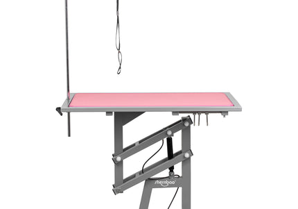 Shernbao Air Lifting Grooming Table – Pneumatic Lift, 80x53cm, Pink Non-Slip Top