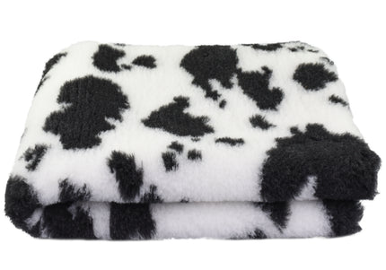DryBed A+ Anti-Slip Grooming Bed – Black and White Cow Pattern, 150x150cm