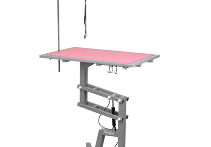 Shernbao Air Lifting Grooming Table – Pneumatic Lift, 80x53cm, Pink Non-Slip Top