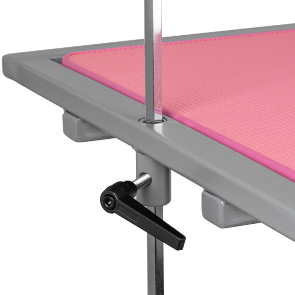 Shernbao Air Lifting Grooming Table – Pneumatic Lift, 80x53cm, Pink Non-Slip Top