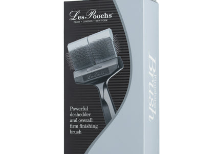 Les Poochs Silver Finishing Brush 9cm – Hard Flexible Grooming Brush for Smooth Results