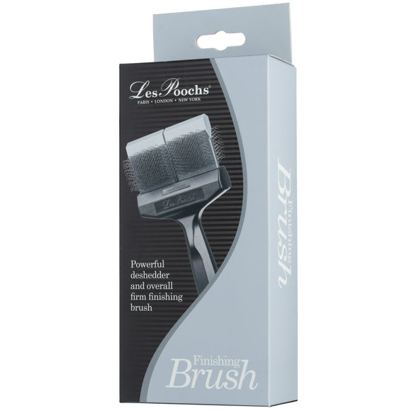 Les Poochs Silver Finishing Brush 9cm – Hard Flexible Grooming Brush for Smooth Results