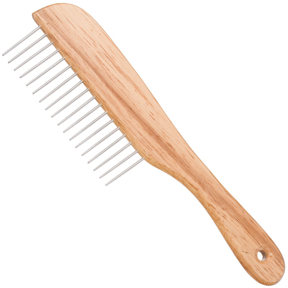 KW Smart Wooden Grooming Comb – Wide-Tooth Natural Wood Design, Gentle Detangling
