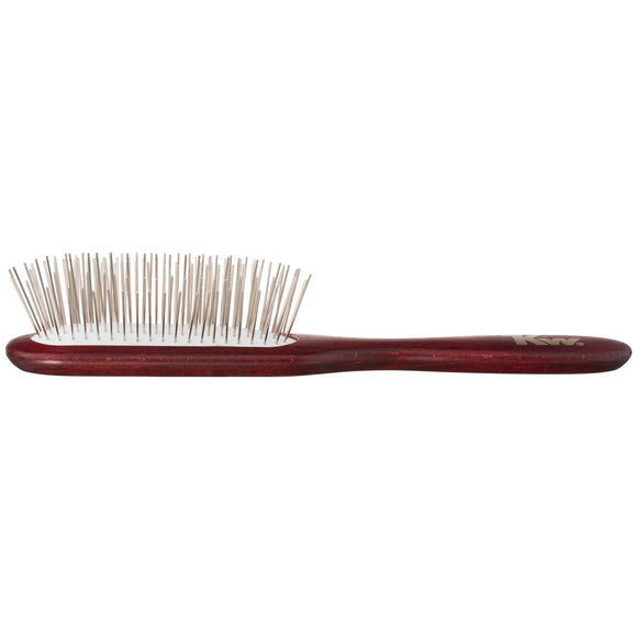 KW Soft Oblong Pin Brush – Gentle Long Metal Pins for Tangle-Free Grooming