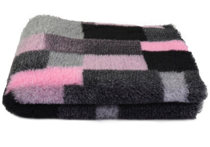 DryBed A+ Anti-Slip Grooming Bed – Pink Checkered Patchwork, 150x150cm