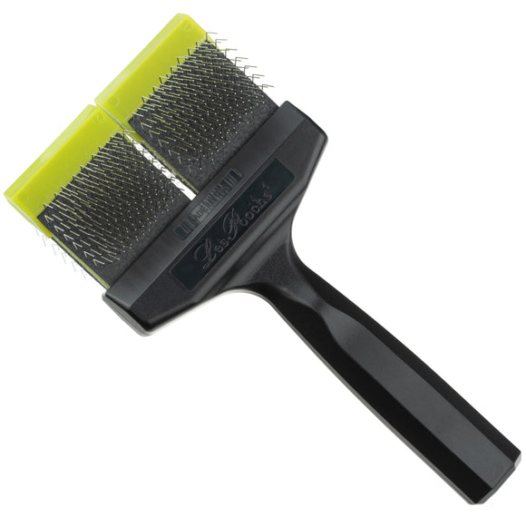 Les Poochs Green Medium Pro Brush 9cm – Original Flexible Grooming Brush, Medium Soft Bristles