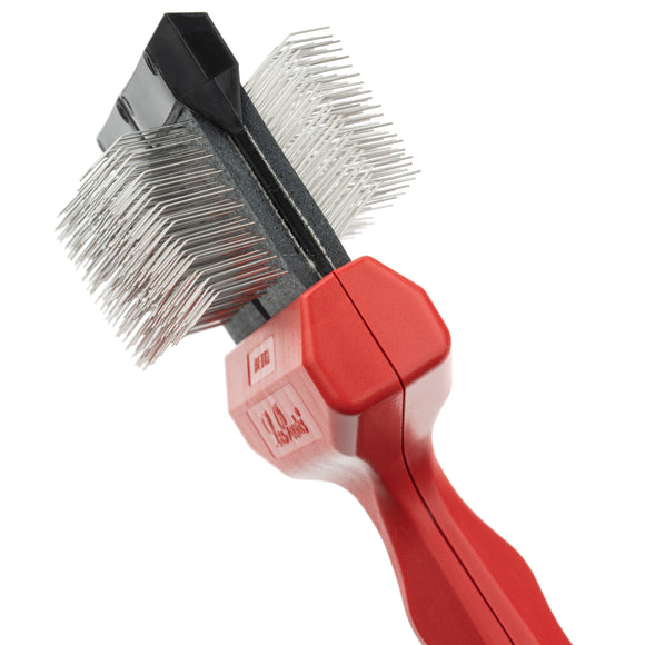 Les Poochs Red Mat Zapper 9cm – Original Flexible Dog Brush, Extra Hard Bristles for Mats