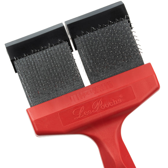 Les Poochs Red Mat Zapper 9cm – Original Flexible Dog Brush, Extra Hard Bristles for Mats