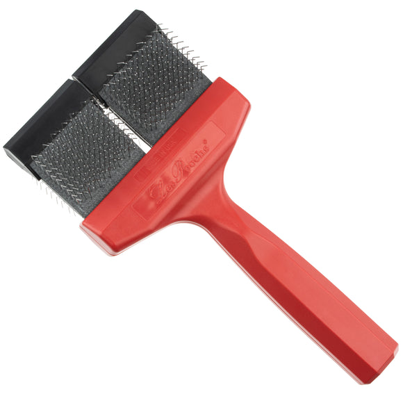Les Poochs Red Mat Zapper 9cm – Original Flexible Dog Brush, Extra Hard Bristles for Mats