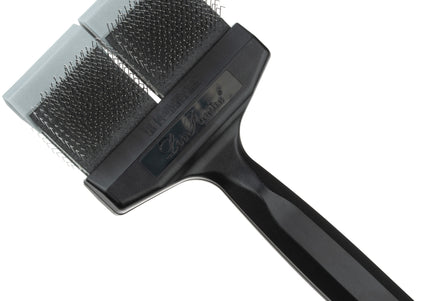 Les Poochs Silver Finishing Brush 9cm – Hard Flexible Grooming Brush for Smooth Results