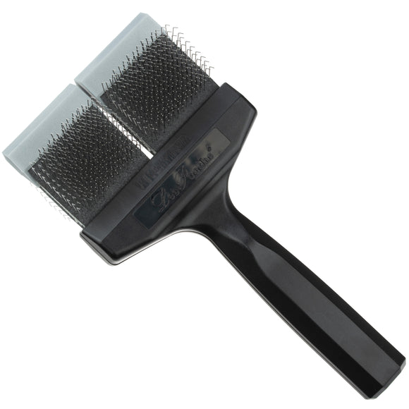 Les Poochs Silver Finishing Brush 9cm – Hard Flexible Grooming Brush for Smooth Results