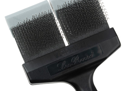 Les Poochs Silver Finishing Brush 9cm – Hard Flexible Grooming Brush for Smooth Results