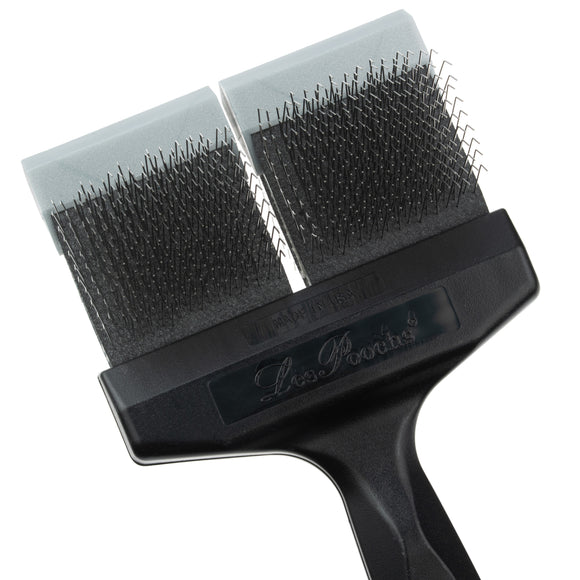 Les Poochs Silver Finishing Brush 9cm – Hard Flexible Grooming Brush for Smooth Results