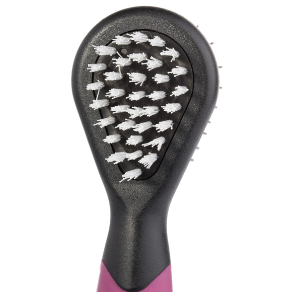 KW Smart Mini 2-Sided Brush – Compact Double-Sided Metal Pin and Nylon Bristles, Gentle Detangling