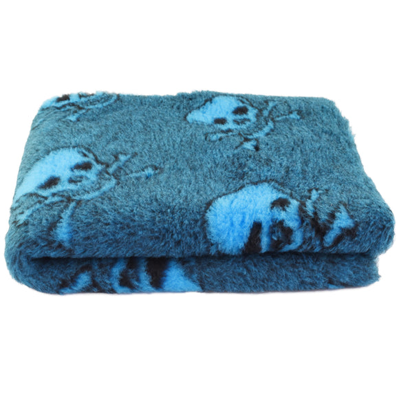 Blovi DryBed A Non-Slip Grooming Bed – Sea Blue Skull Pattern, 200x150cm, Durable Comfort
