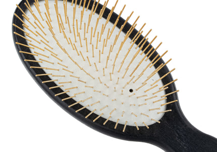 Chris Christensen Oval Gold Pin Brush 20mm – Elegant Gold-Plated Pins, Smooth Detangling for Silky Coats