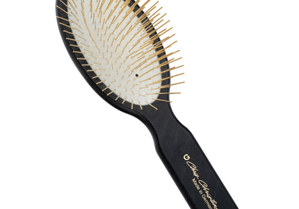 Chris Christensen Oval Gold Pin Brush 20mm – Elegant Gold-Plated Pins, Smooth Detangling for Silky Coats