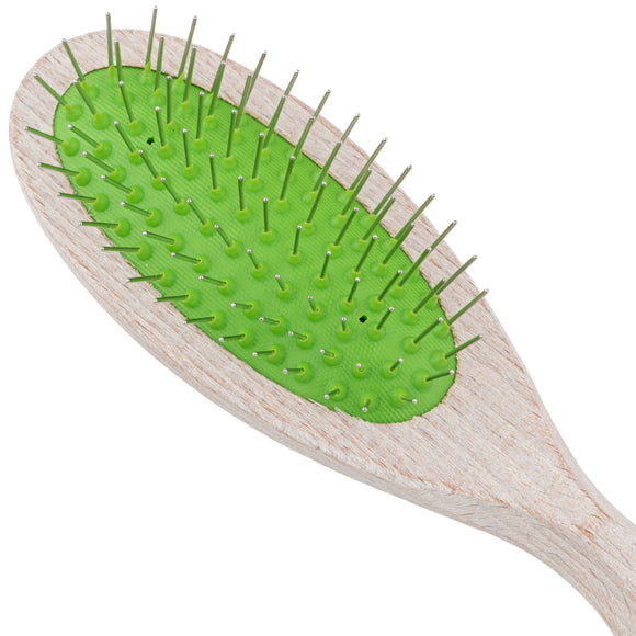 Chris Christensen Brezzy Oval Brush Small 16mm – Soft Wooden Handle, Metal Pins, Purple