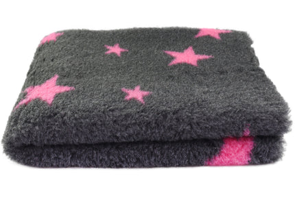 Blovi DryBed A+ Non-Slip Graphite Pet Bed with Pink Stars, 150x150cm – Soft and Durable