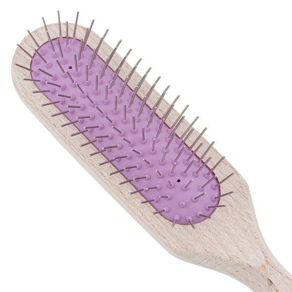 Chris Christensen Brezzy Oblong Brush 16mm – High-Quality Wooden Handle, Metal Pins, Purple