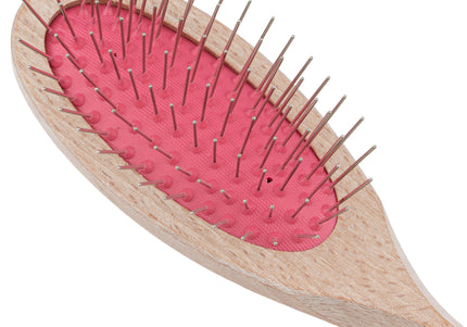 Chris Christensen Brezzy Oval Brush Small 22mm – Firm Wooden Handle with Metal Pins, Pink