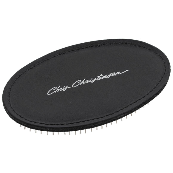 Chris Christensen Terrier Palm Pad – Comfortable Leather Grooming Brush with Ergonomic Grip