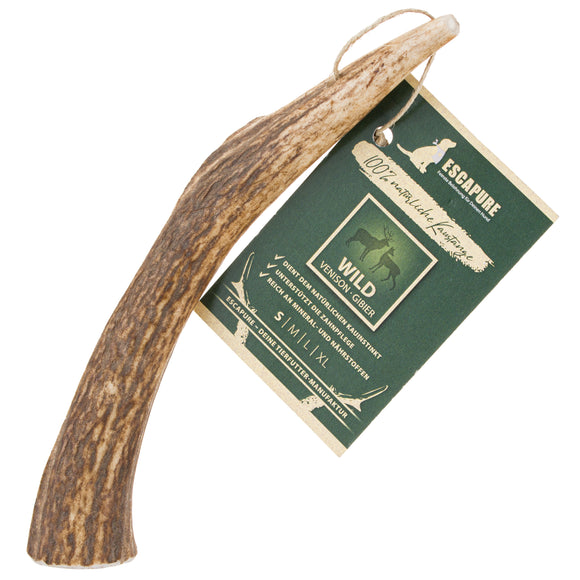 Escapure Hirschgeweih Chew Stick XL – Natural Deer Antler, Long-Lasting Chew Toy