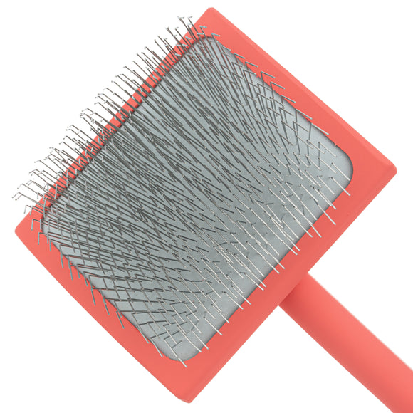 Chris Christensen Big G Large Slicker Brush – Long Needle Coral Grooming Tool, Ergonomic Design