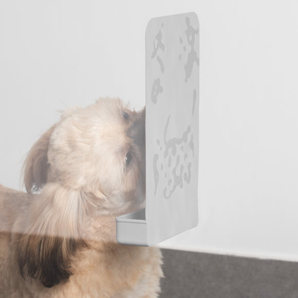 Dexas Snack & Distract Silicone Licking Mat with Pocket – Vertical Design, Blue