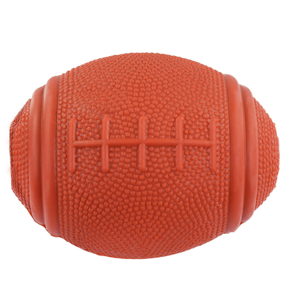 Flamingo American Football Dog Toy – Red Ball with Treat Slot, Durable Play Design