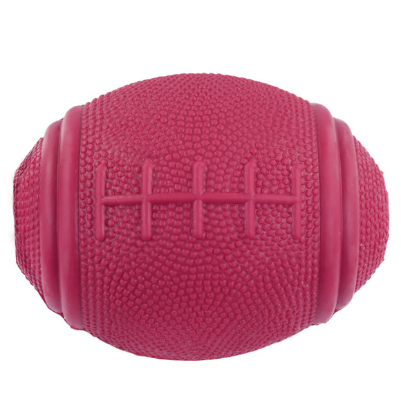 Flamingo American Football Dog Toy – Red Ball with Treat Slot, Durable Play Design