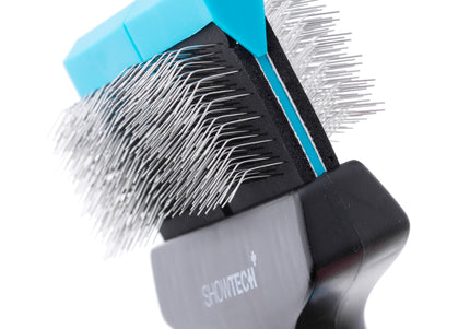 Show Tech Flex Groom Professional Slicker Brush – Double-Sided, Firm, Flexible Head, Large Size