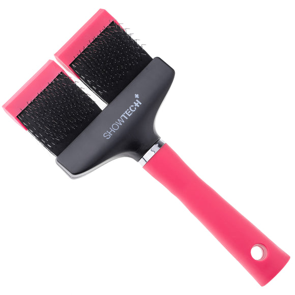 Show Tech Flex Groom Professional Slicker Brush – Double-Sided Flexible Soft Pins, Small Size